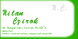 milan czirok business card